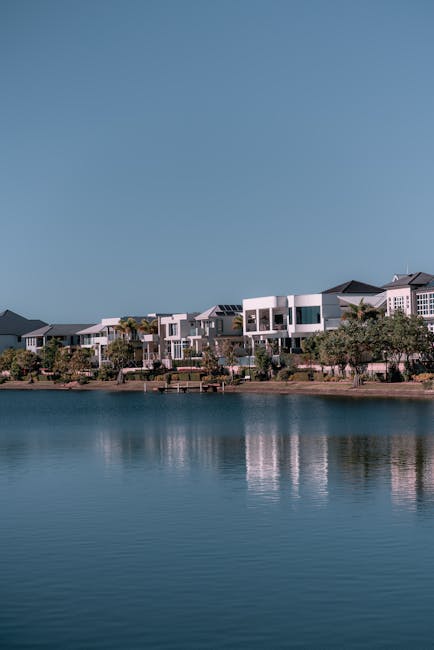 Miami Beach neighborhood waterfront with residential buildings